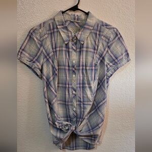 Guess Plaid Button Up Cowgirl Shirt